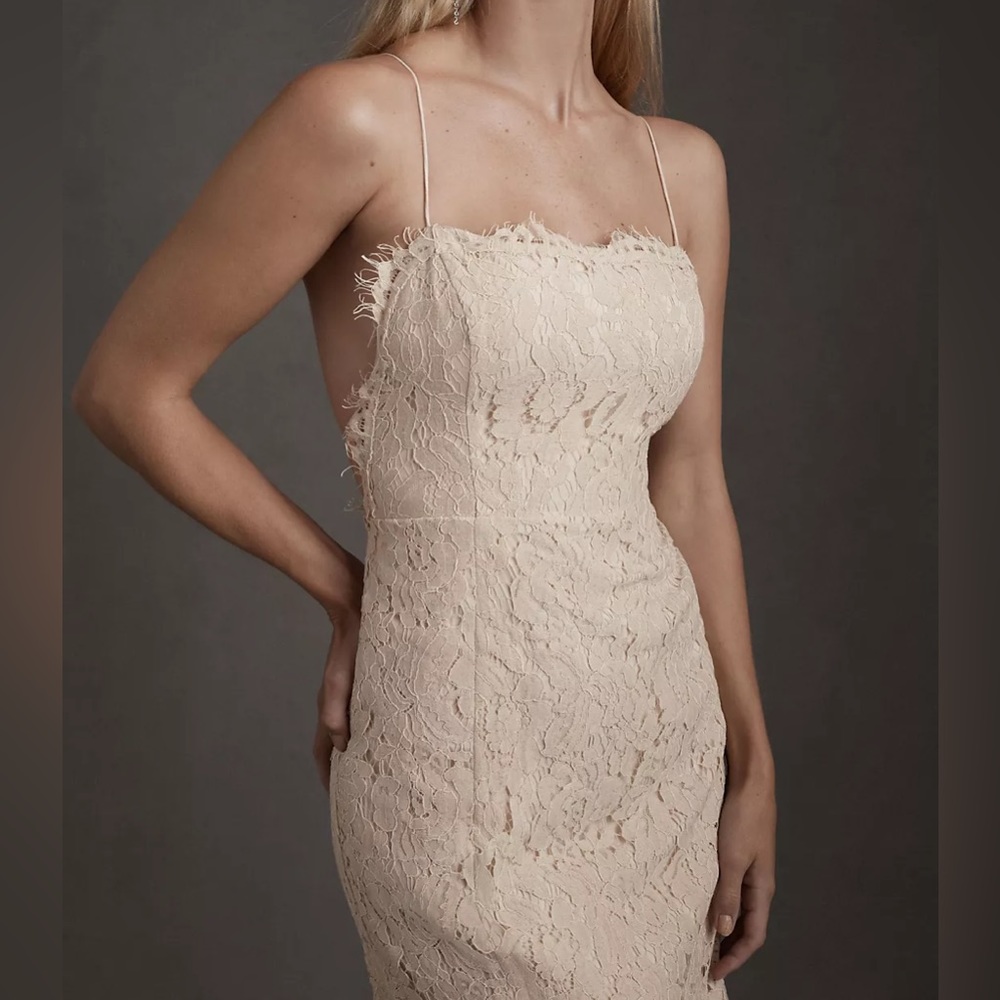 Champagne Anthropologie Formal Dress